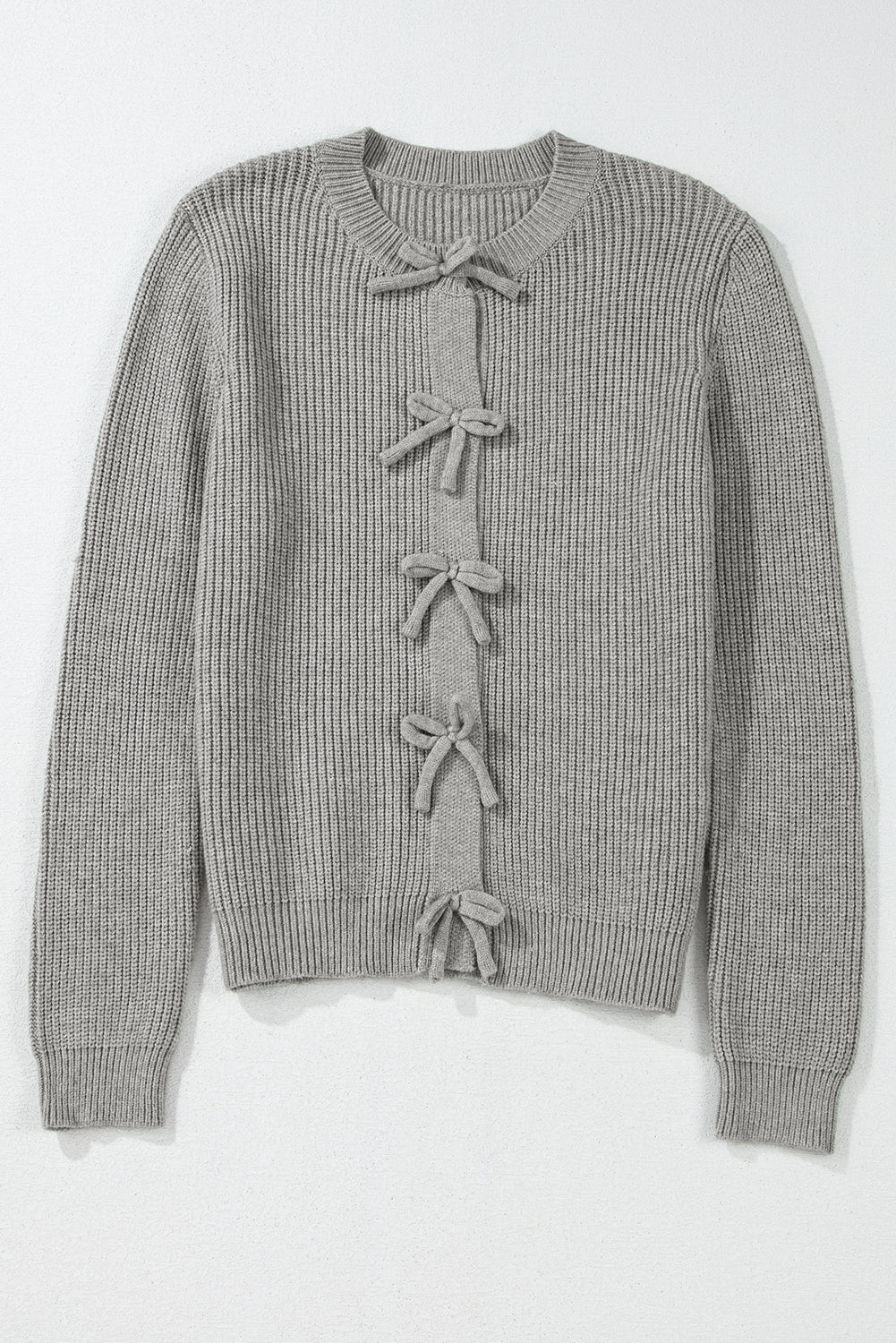 Bow Front Buttoned Cardigan