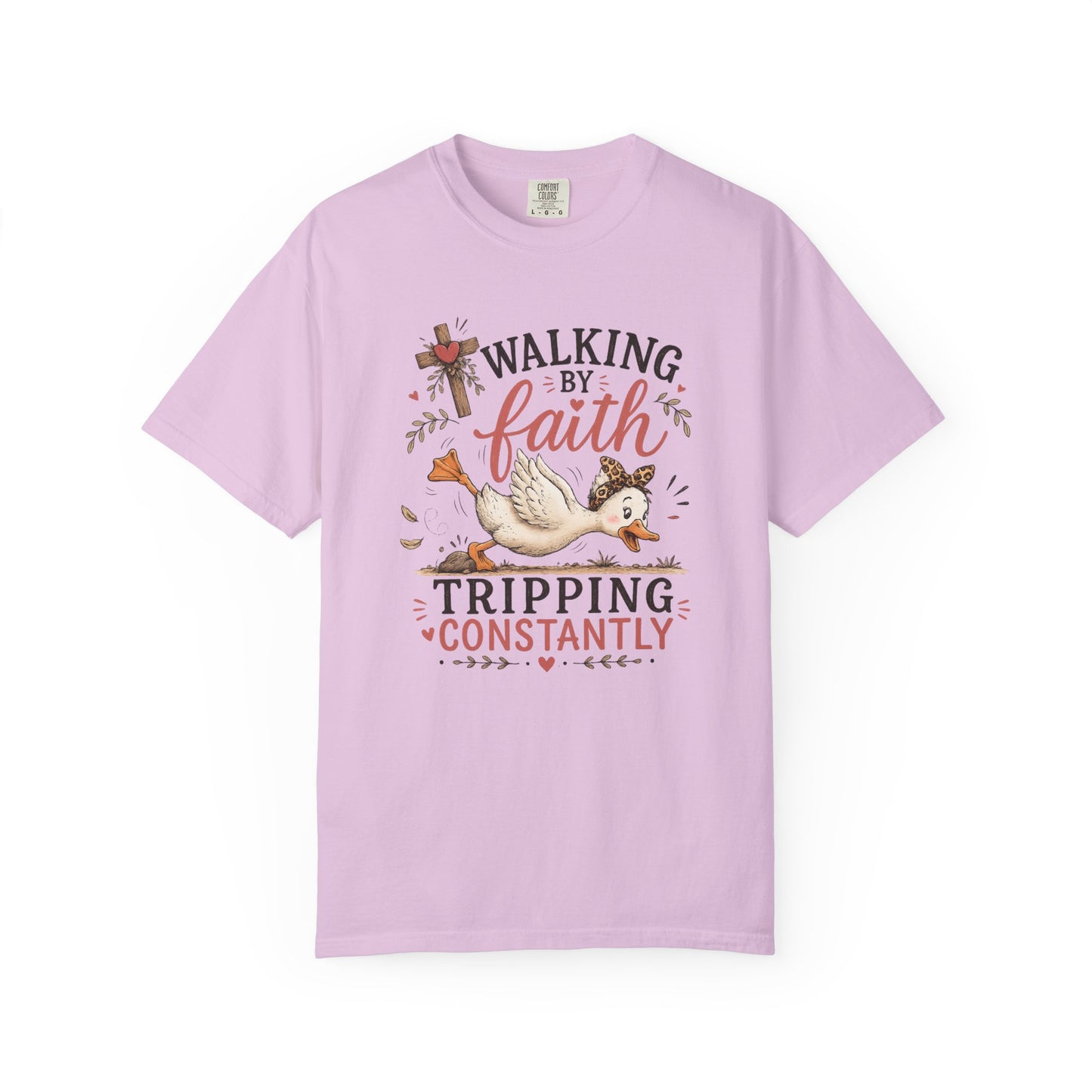 Walking by Faith T-Shirt — 'Tripping Constantly' Christian Graphic Tee