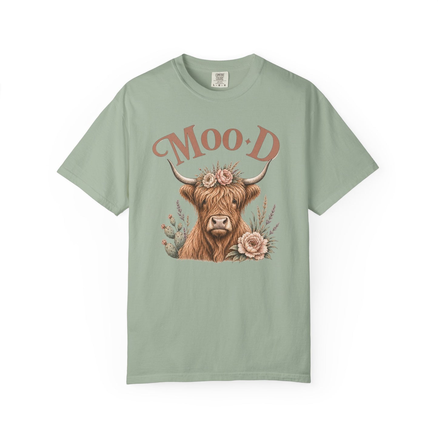 Highland Cow 'Moo·d' Floral Graphic T-Shirt