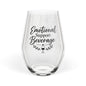 Stemless Wine Glass - "Emotional Support Beverage" Funny Wine Glass Gift