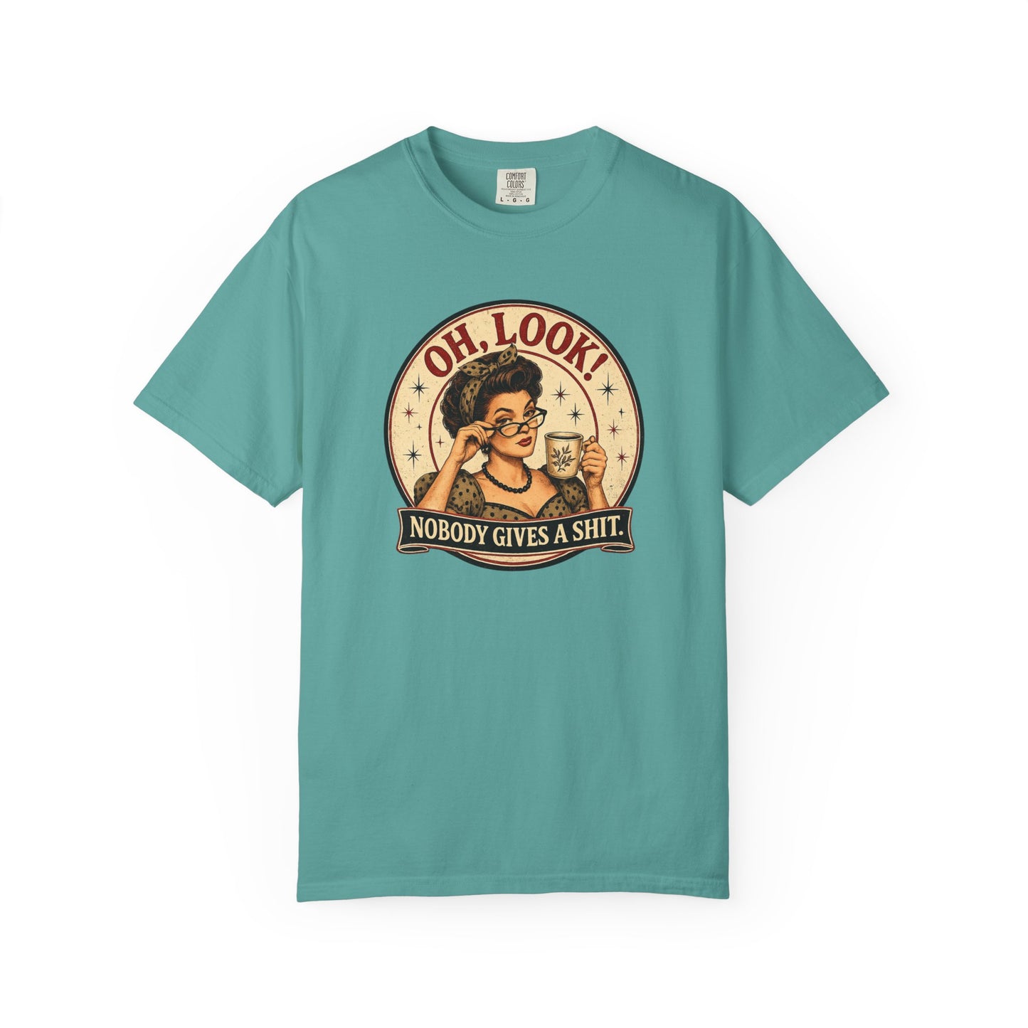 Oh, Look! Nobody Gives A Shit - Vintage Graphic T-Shirt