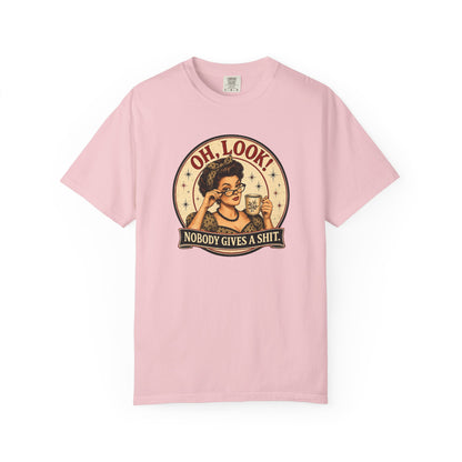 Oh, Look! Nobody Gives A Shit - Vintage Graphic T-Shirt