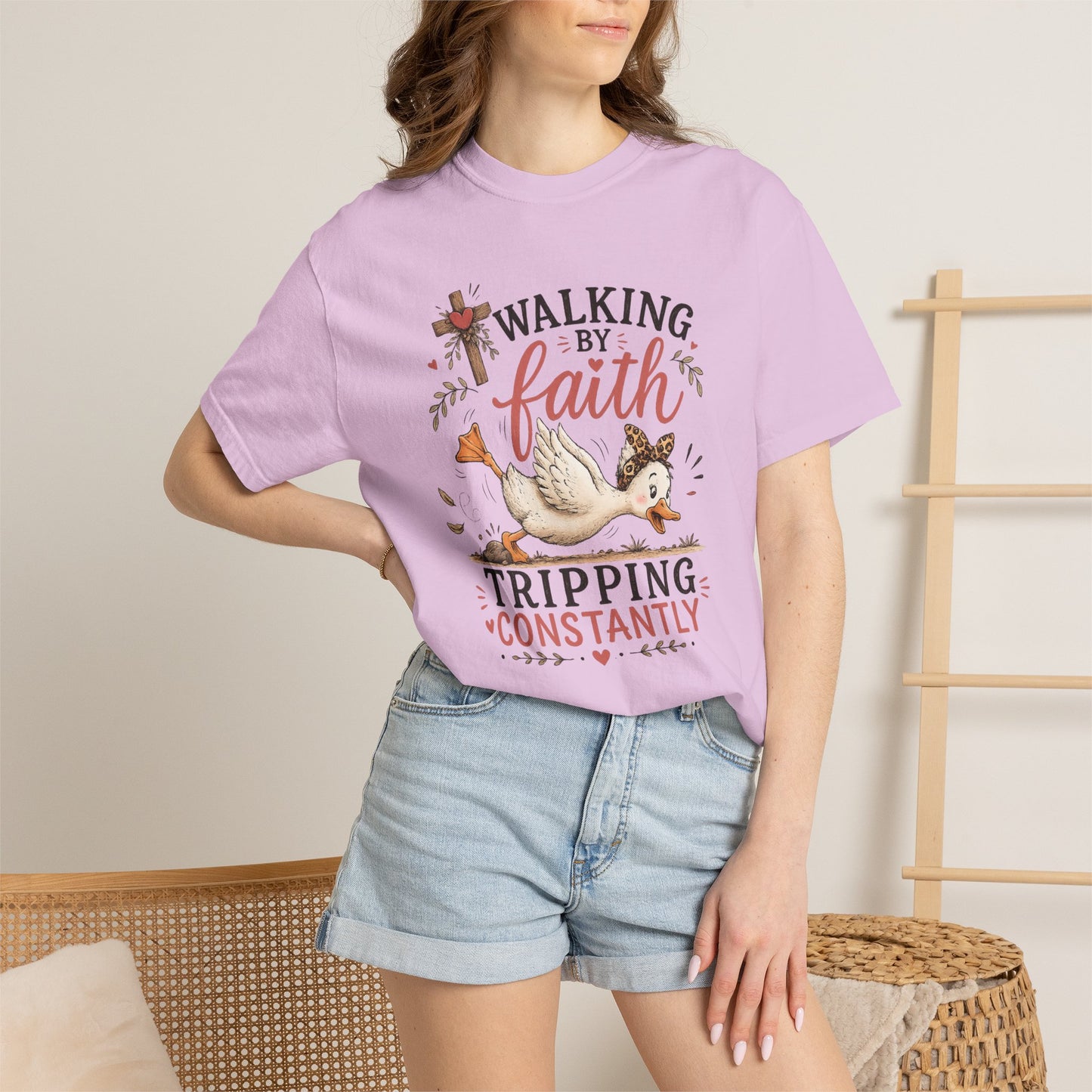 Walking by Faith T-Shirt — 'Tripping Constantly' Christian Graphic Tee