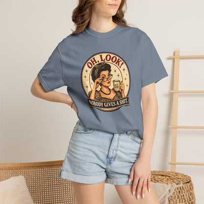 Oh, Look! Nobody Gives A Shit - Vintage Graphic T-Shirt