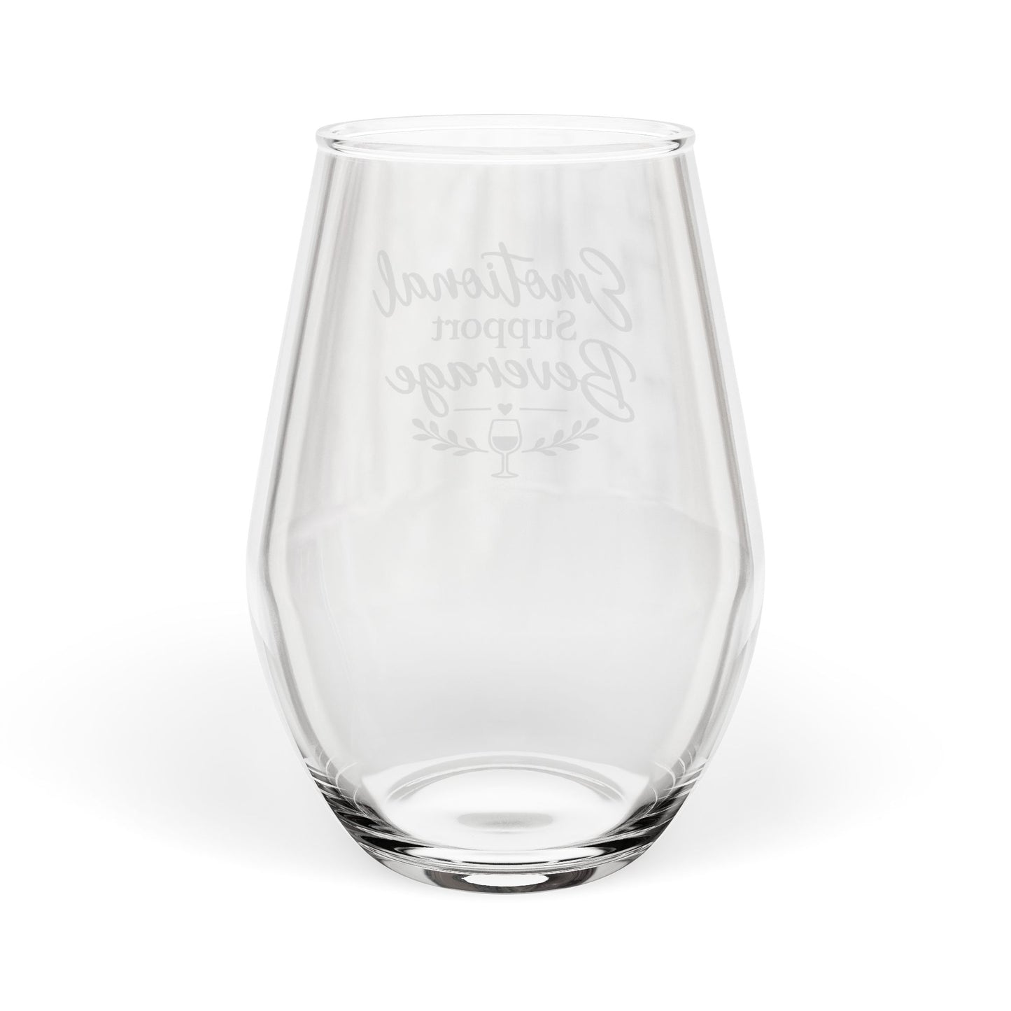 Stemless Wine Glass - "Emotional Support Beverage" Funny Wine Glass Gift