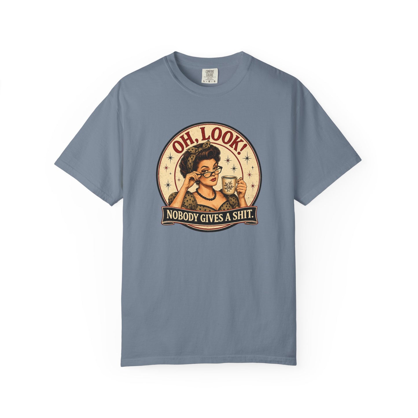 Oh, Look! Nobody Gives A Shit - Vintage Graphic T-Shirt
