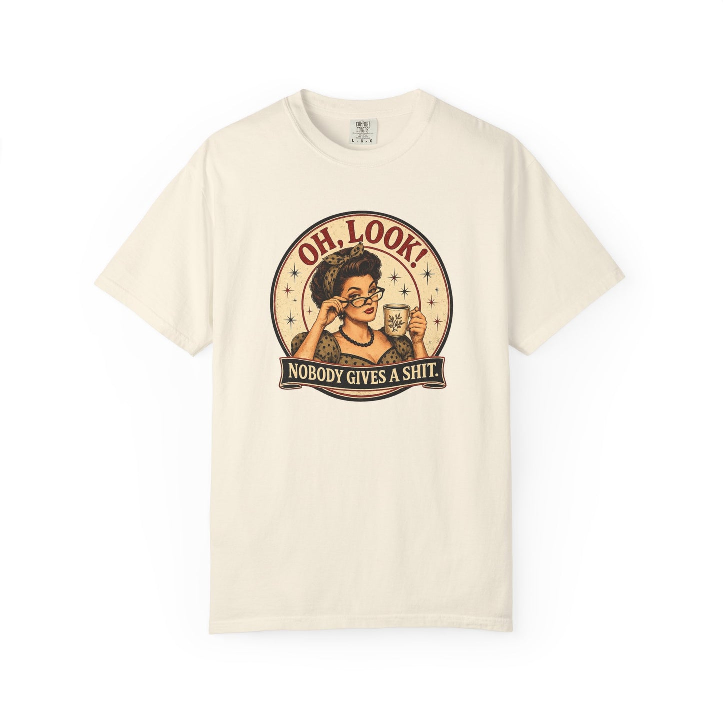 Oh, Look! Nobody Gives A Shit - Vintage Graphic T-Shirt