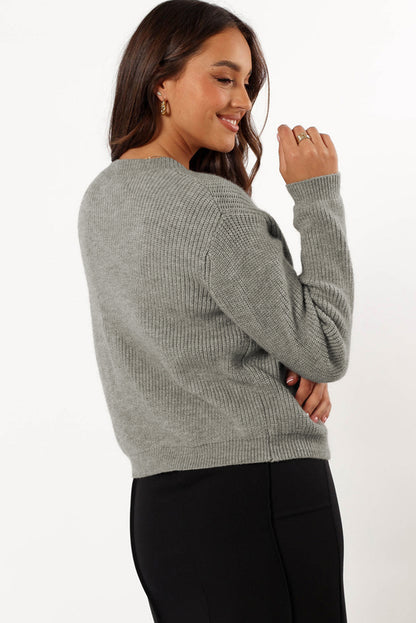 Bow Front Buttoned Cardigan