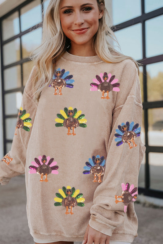 Turkey Graphic Baggy Sweatshirt