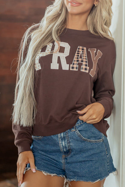 Pray Embroidered Western Pullover Sweatshirt