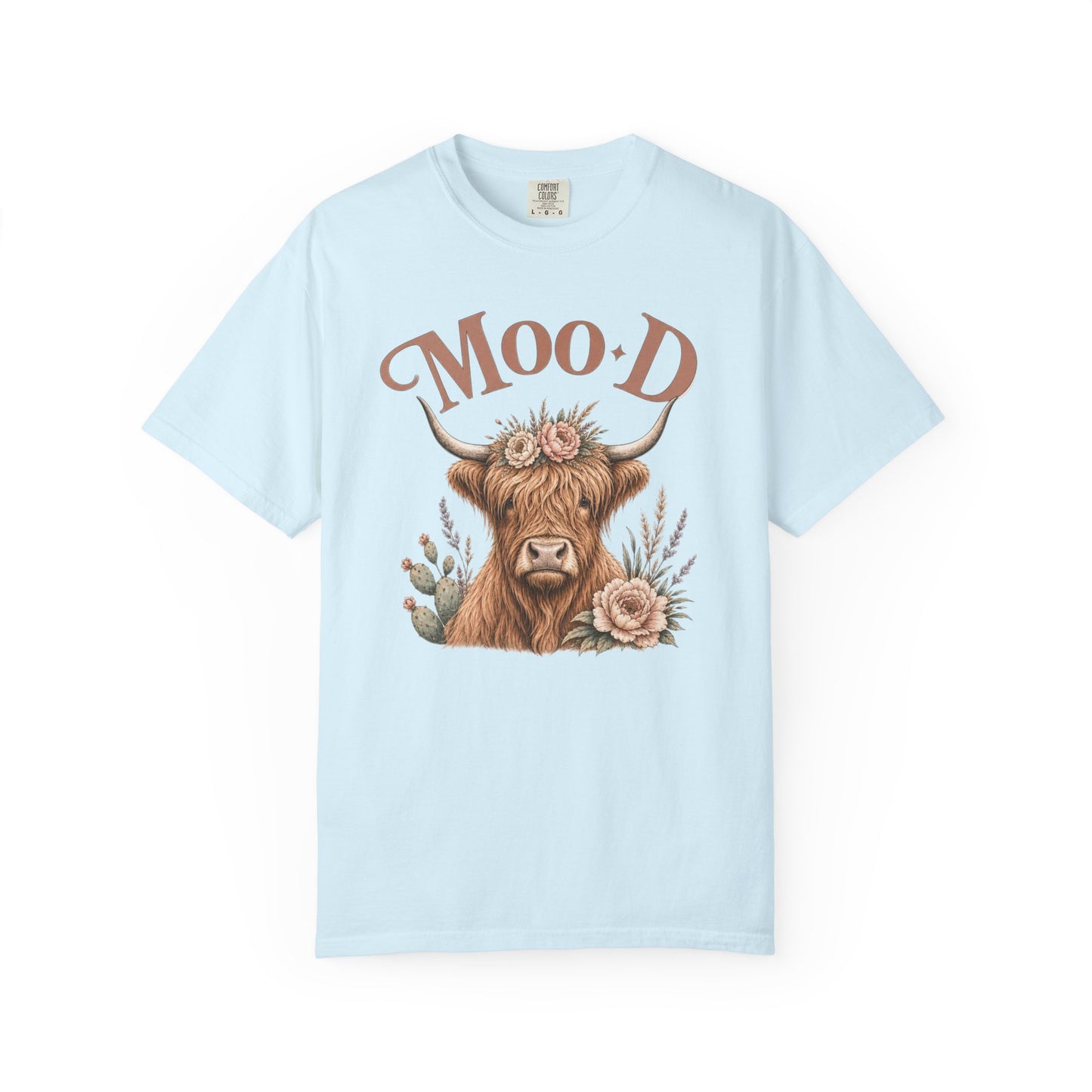 Highland Cow 'Moo·d' Floral Graphic T-Shirt
