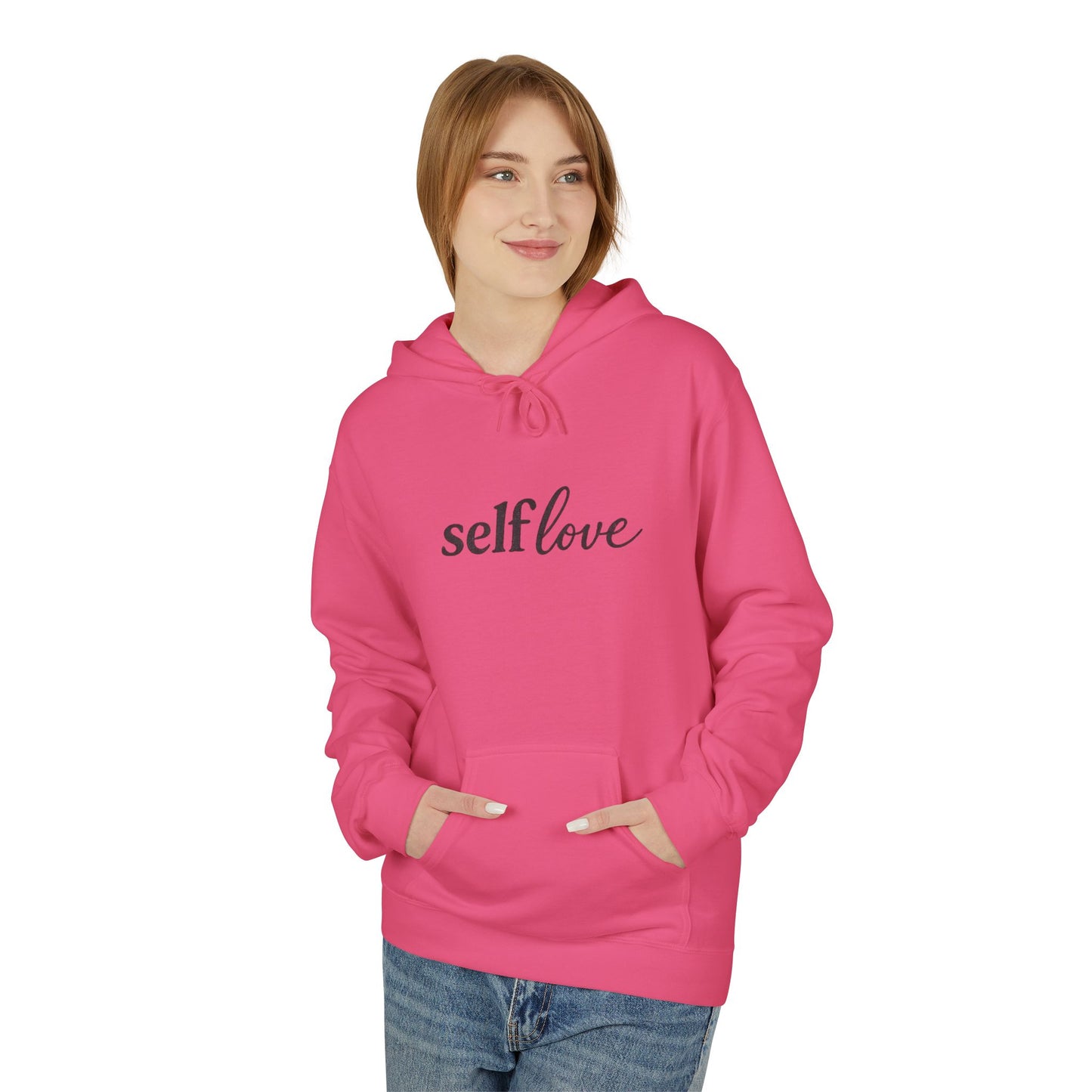 Self Love Hoodie Heart Graphic Pullover