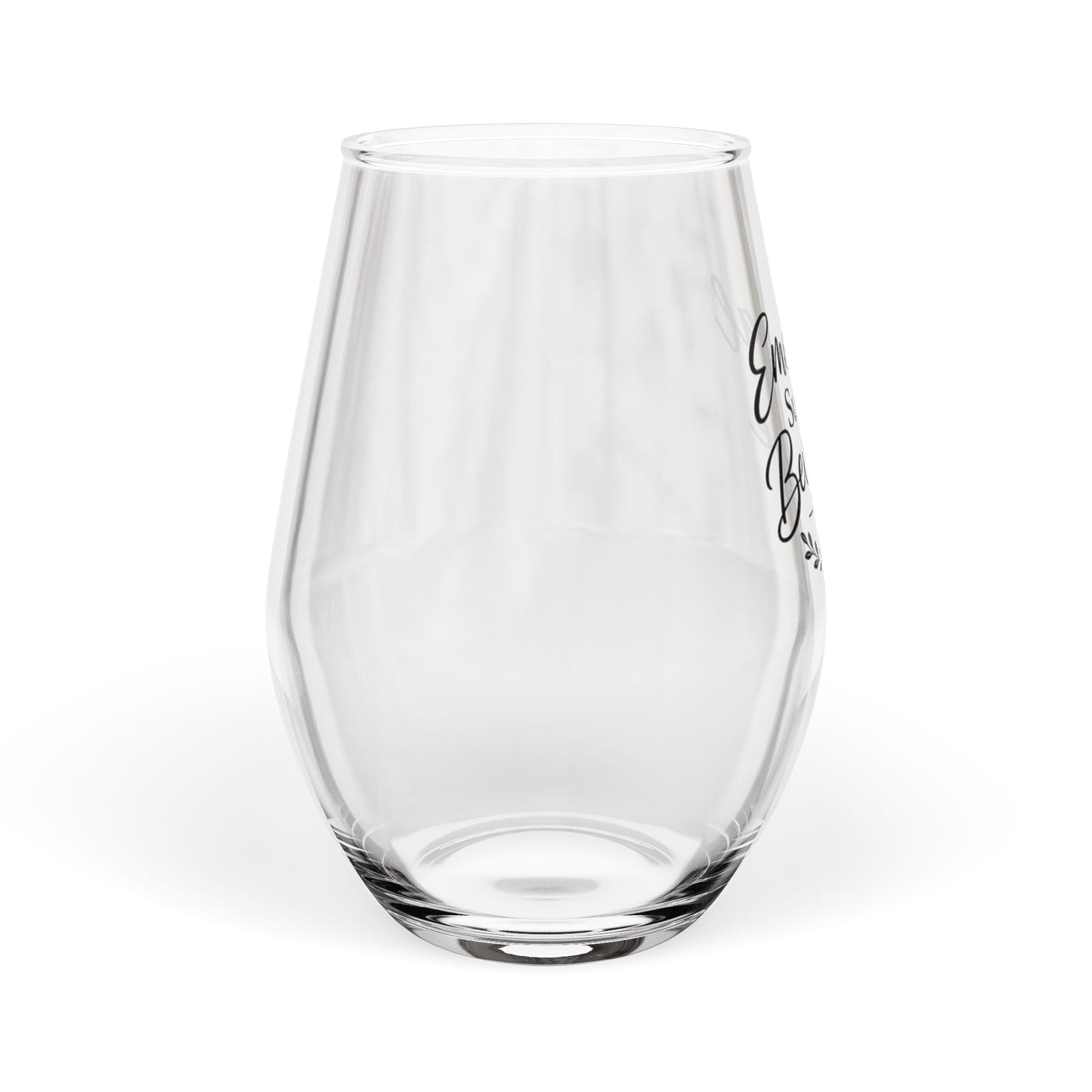 Stemless Wine Glass - "Emotional Support Beverage" Funny Wine Glass Gift