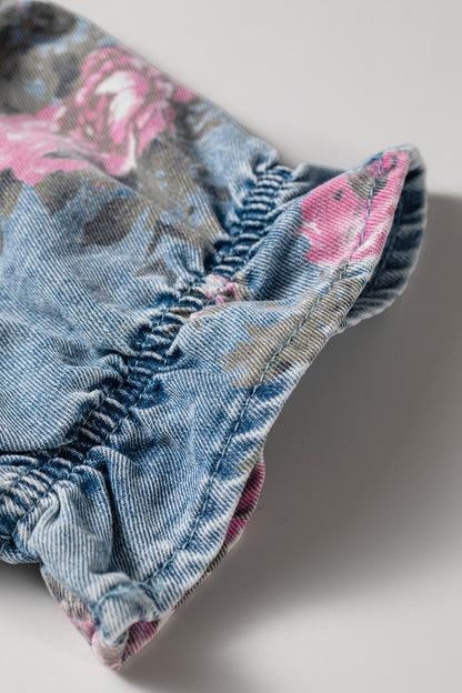 Floral Print Denim Dress