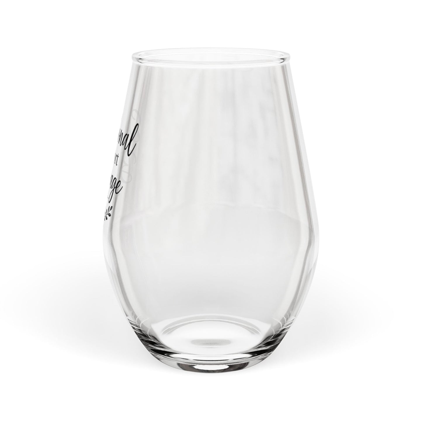 Stemless Wine Glass - "Emotional Support Beverage" Funny Wine Glass Gift