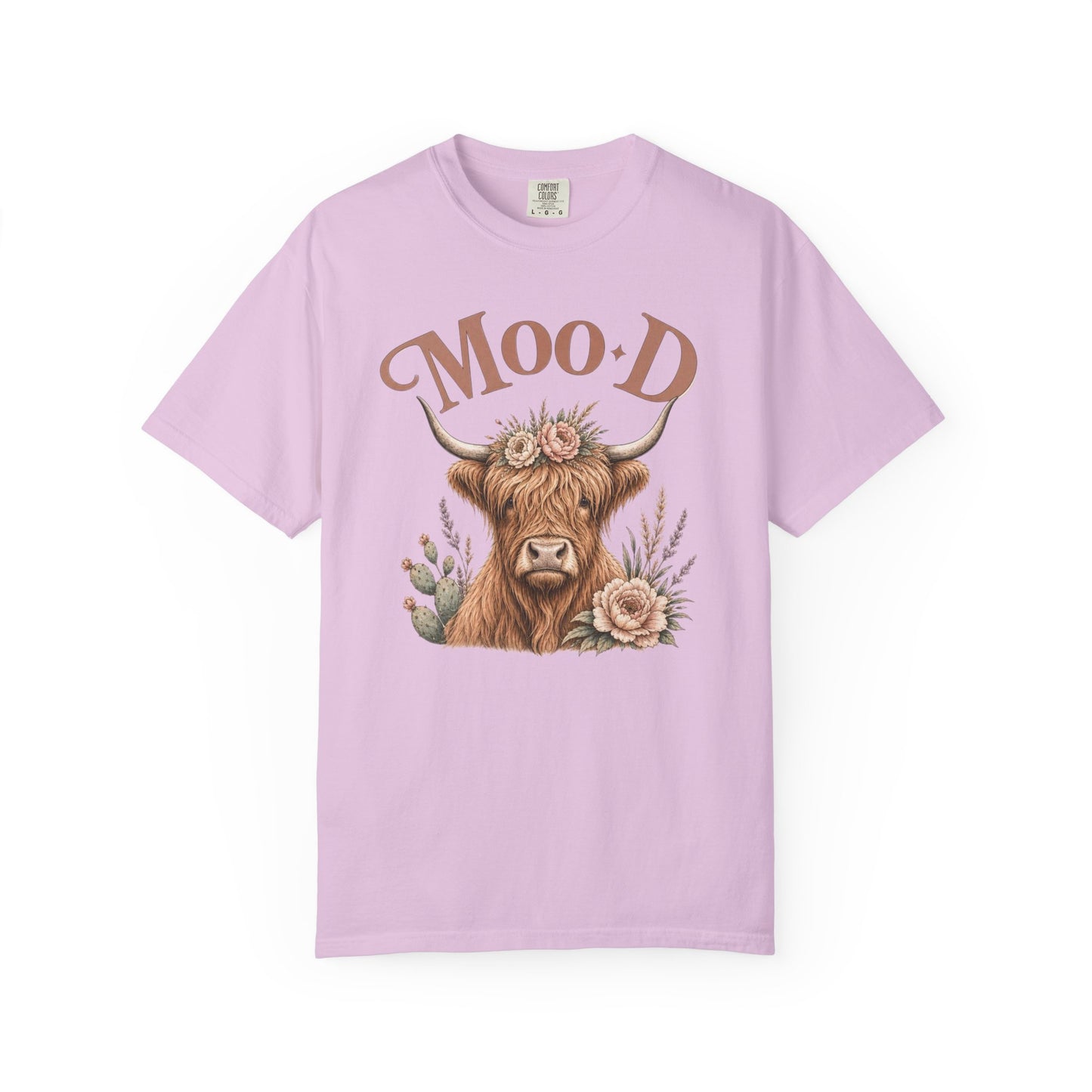 Highland Cow 'Moo·d' Floral Graphic T-Shirt