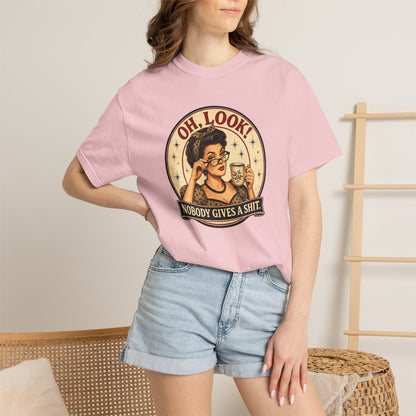 Oh, Look! Nobody Gives A Shit - Vintage Graphic T-Shirt