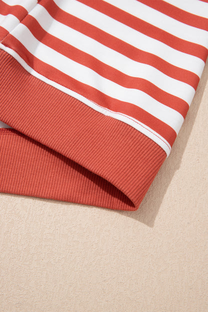Stripe Bubble Sleeve T Shirt