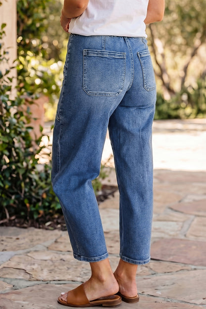 Drawstring Ankle Jeans | Casual Denim Pants