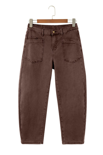Beau Blue Patch Pocket Barrel Jeans