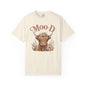 Highland Cow 'Moo·d' Floral Graphic T-Shirt