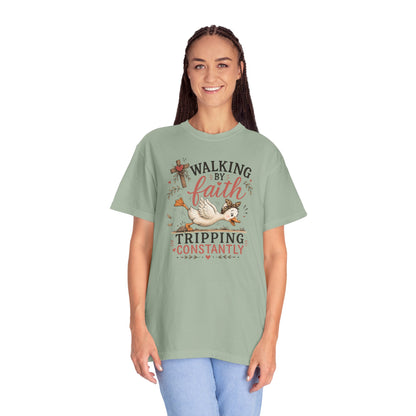 Walking by Faith T-Shirt — Christian Graphic Tee