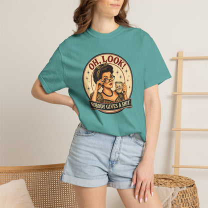 Oh, Look! Nobody Gives A Shit - Vintage Graphic T-Shirt