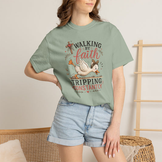 Walking by Faith T-Shirt — Christian Graphic Tee