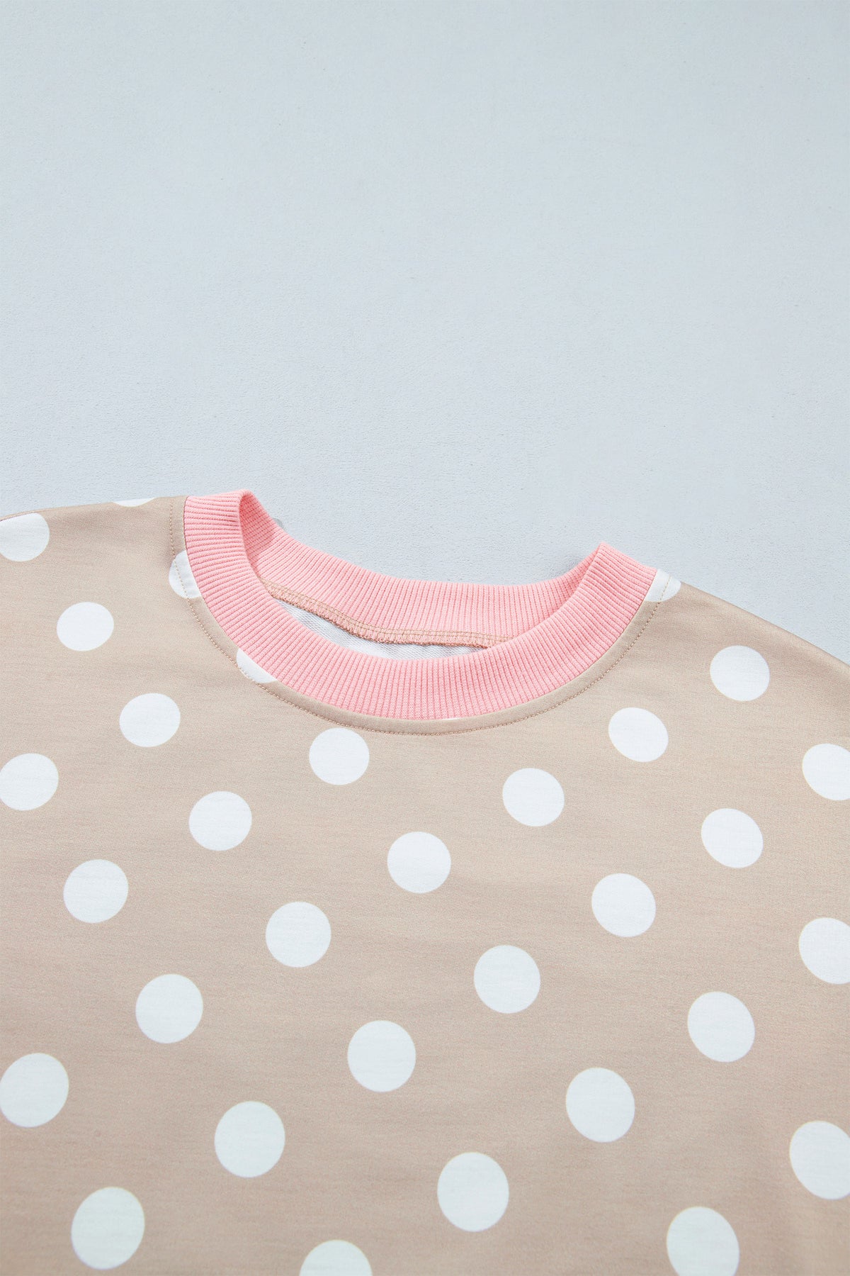 Polka Dot Long Sleeve Top Drawstring Pants Set