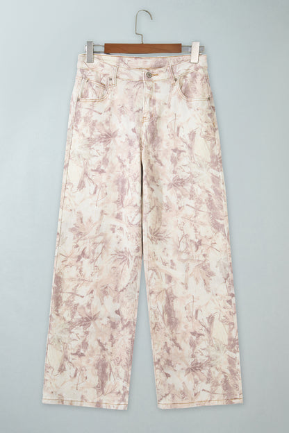 Khaki Woodland Camo Tummy Control Denim Wide Leg Jeans