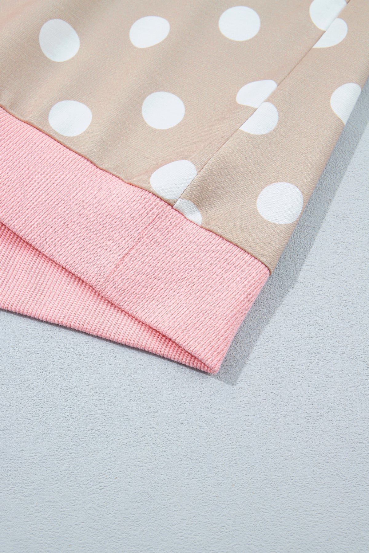 Polka Dot Long Sleeve Top Drawstring Pants Set