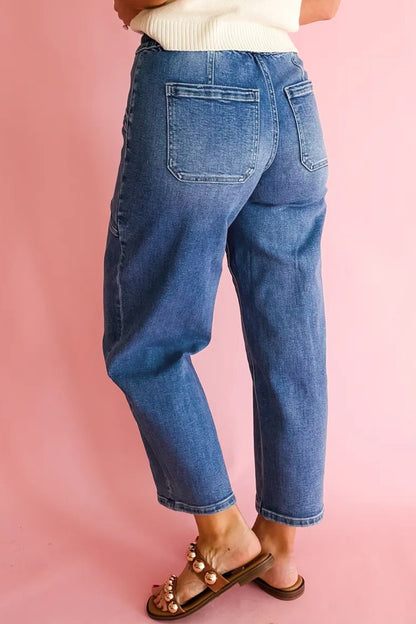 Drawstring Ankle Jeans | Casual Denim Pants