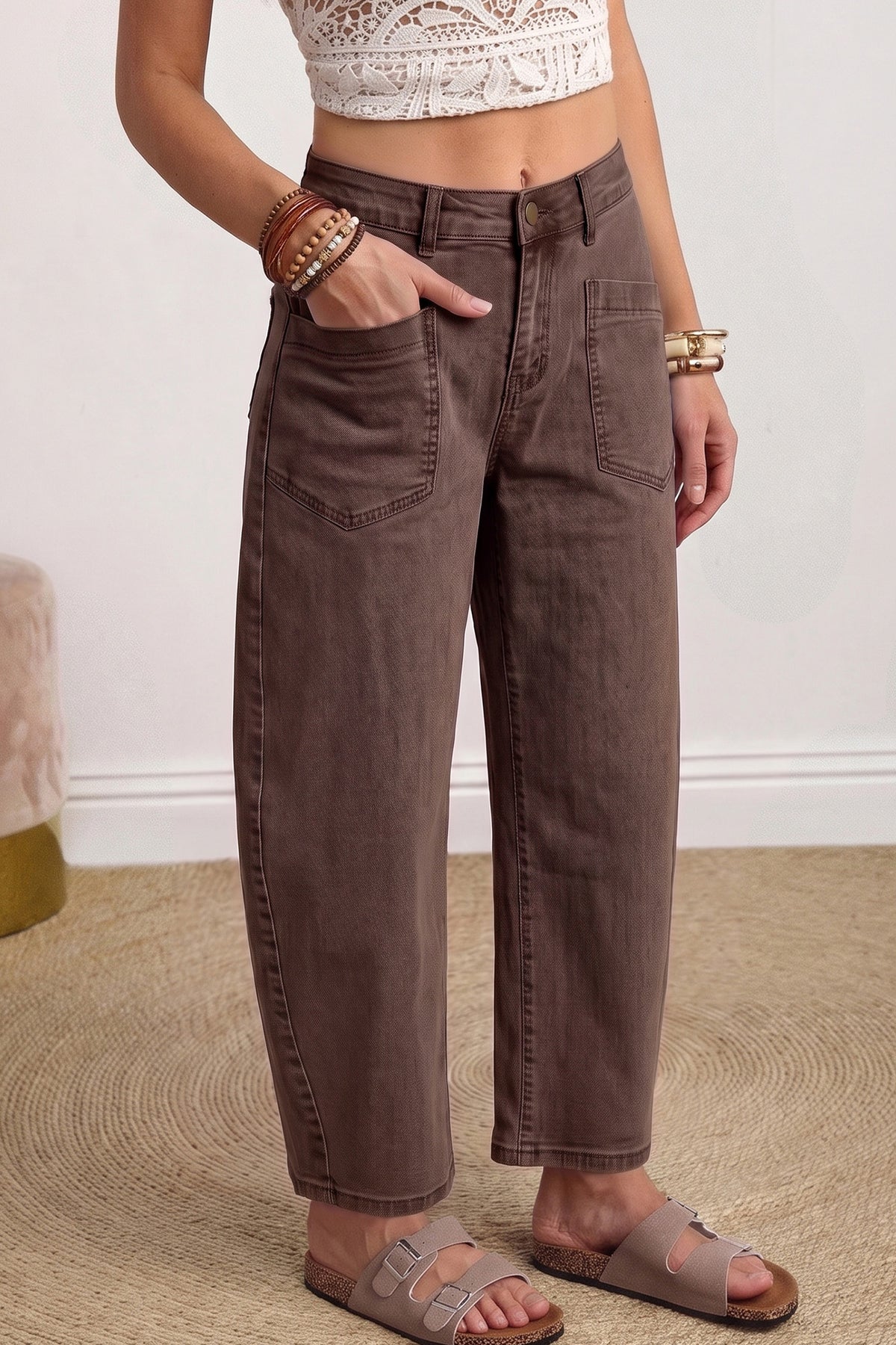 Beau Blue Patch Pocket Barrel Jeans