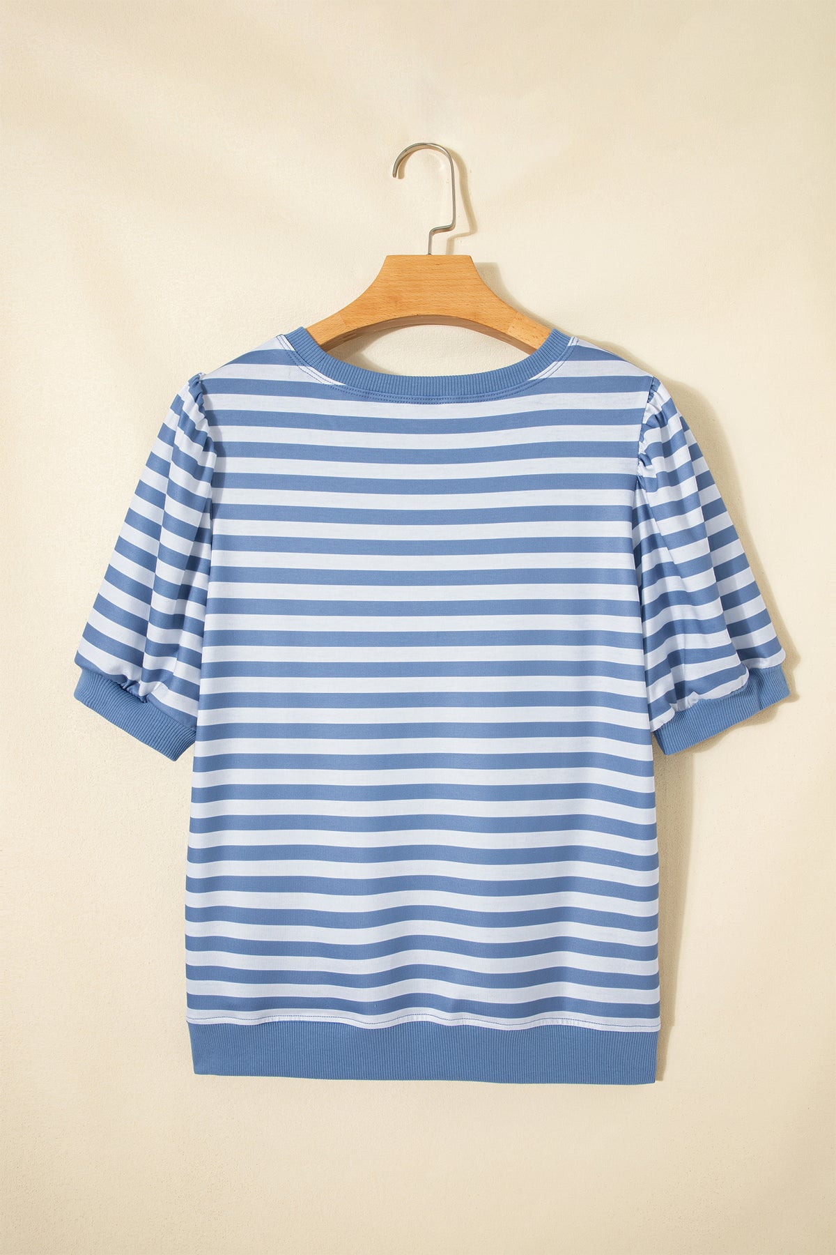 Stripe Bubble Sleeve T Shirt