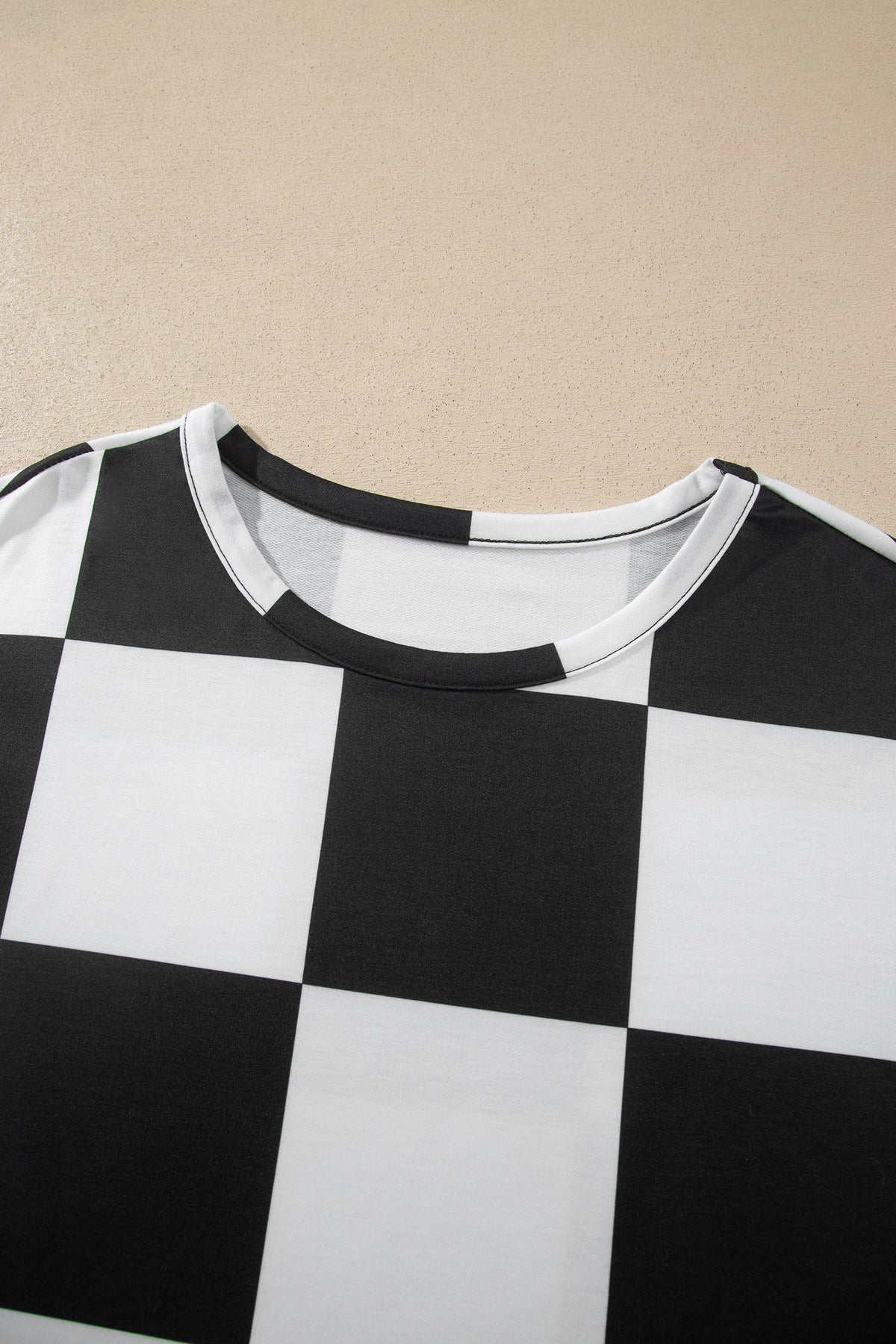 Checkered Long Sleeve Top/Shorts 2pcs Set