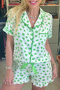 Bow Ruffled Shorts Pajama Set