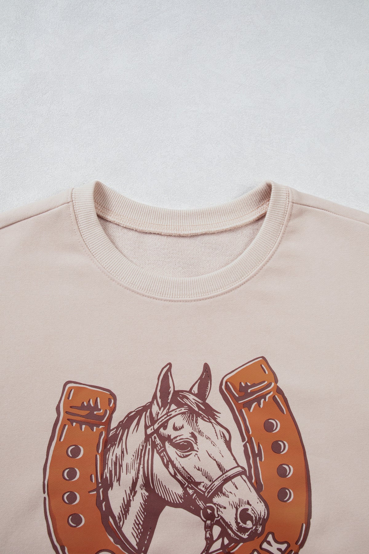 Western Horse Print Oversized Sweatshirt