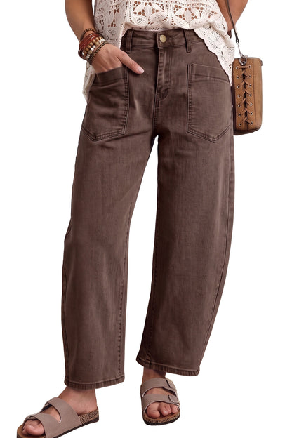 Beau Blue Patch Pocket Barrel Jeans