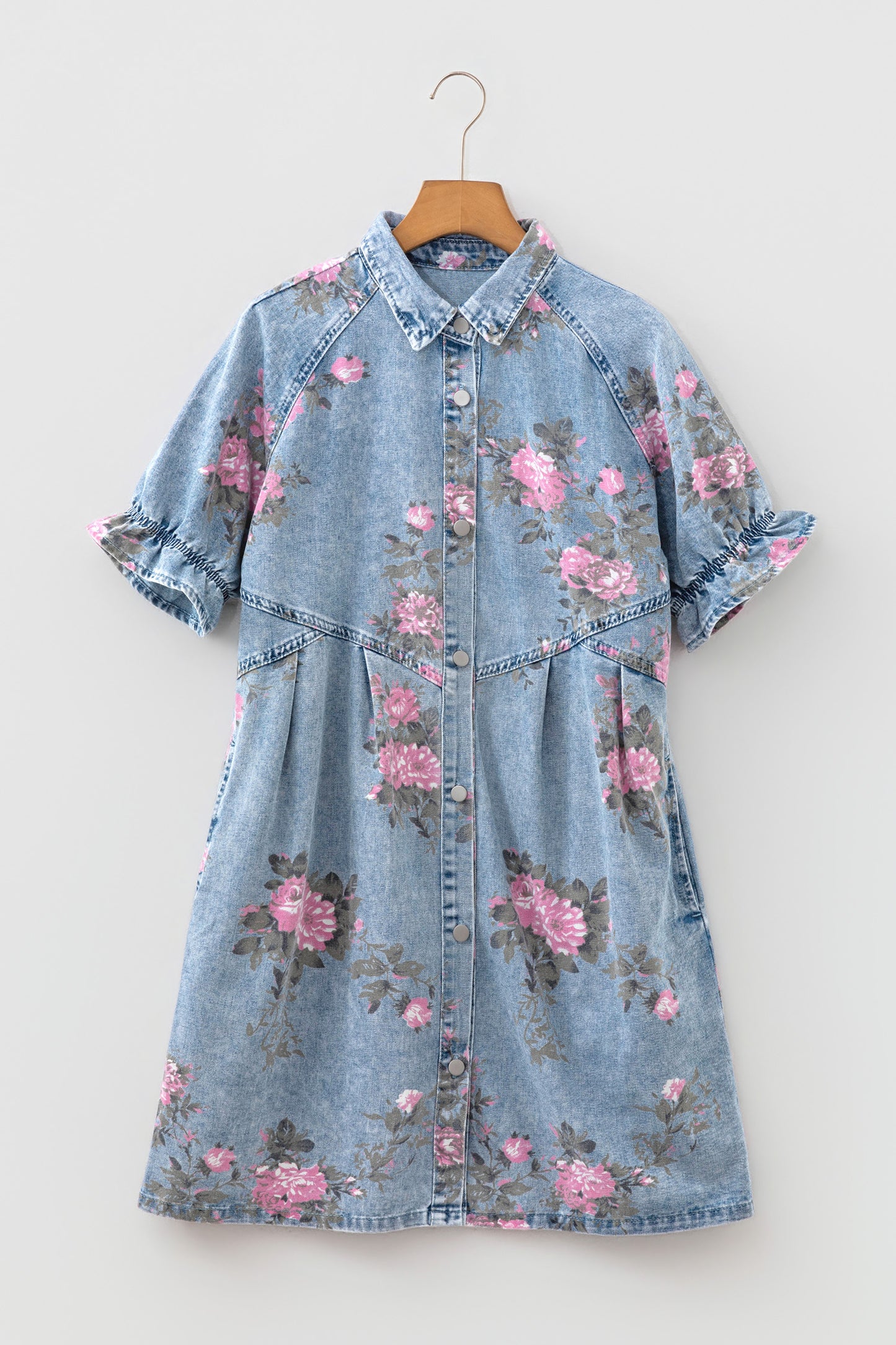 Floral Print Denim Dress